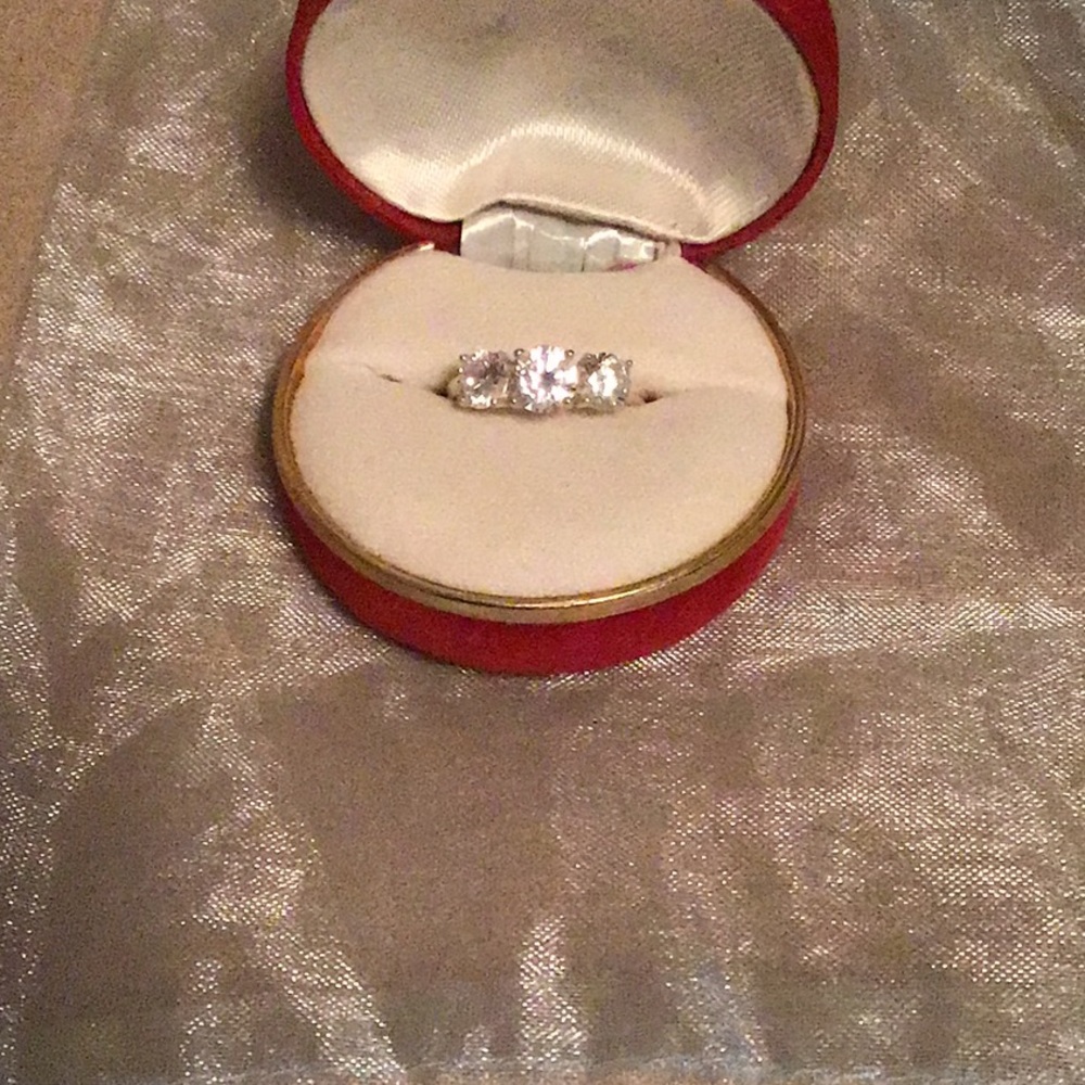 Sterling 925 three stone Zirconia ring.